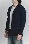 Cardigan Misto Lana Blu da Uomo uomo Barone firenze - 2