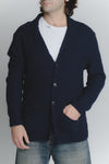 Cardigan Misto Lana Blu da Uomo uomo Barone firenze - 1