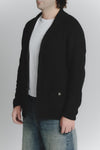 Cardigan Misto Lana Nero da Uomo uomo Barone firenze - 2