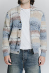 Cardigan Mélange Beige Denim da Uomo uomo Barone firenze - 1