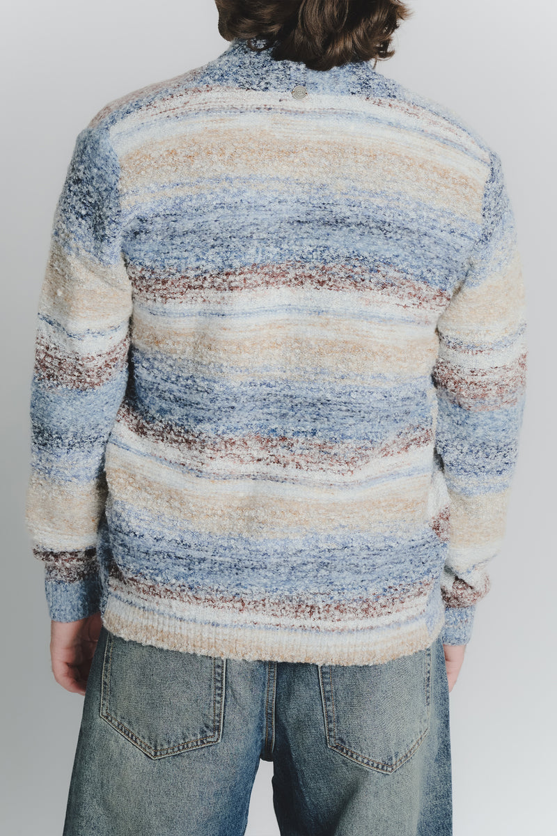 Cardigan Mélange Beige Denim da Uomo uomo Barone firenze - 4