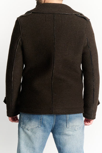 Cappotto Doppio Petto Uomo Misto Lana Testa di moro