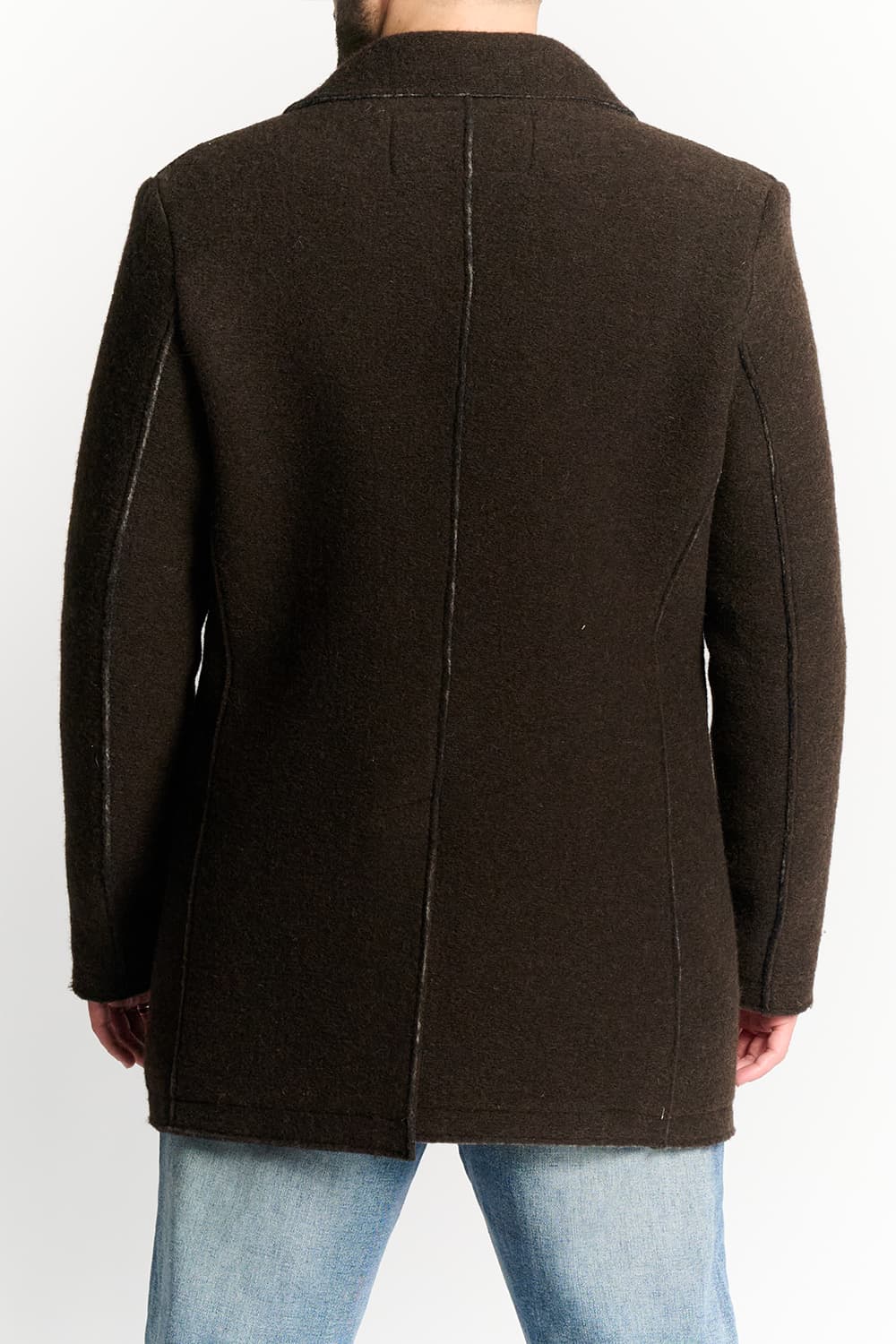 Cappotto Lungo Uomo Misto Lana Testa di Moro uomo Barone firenze - 3