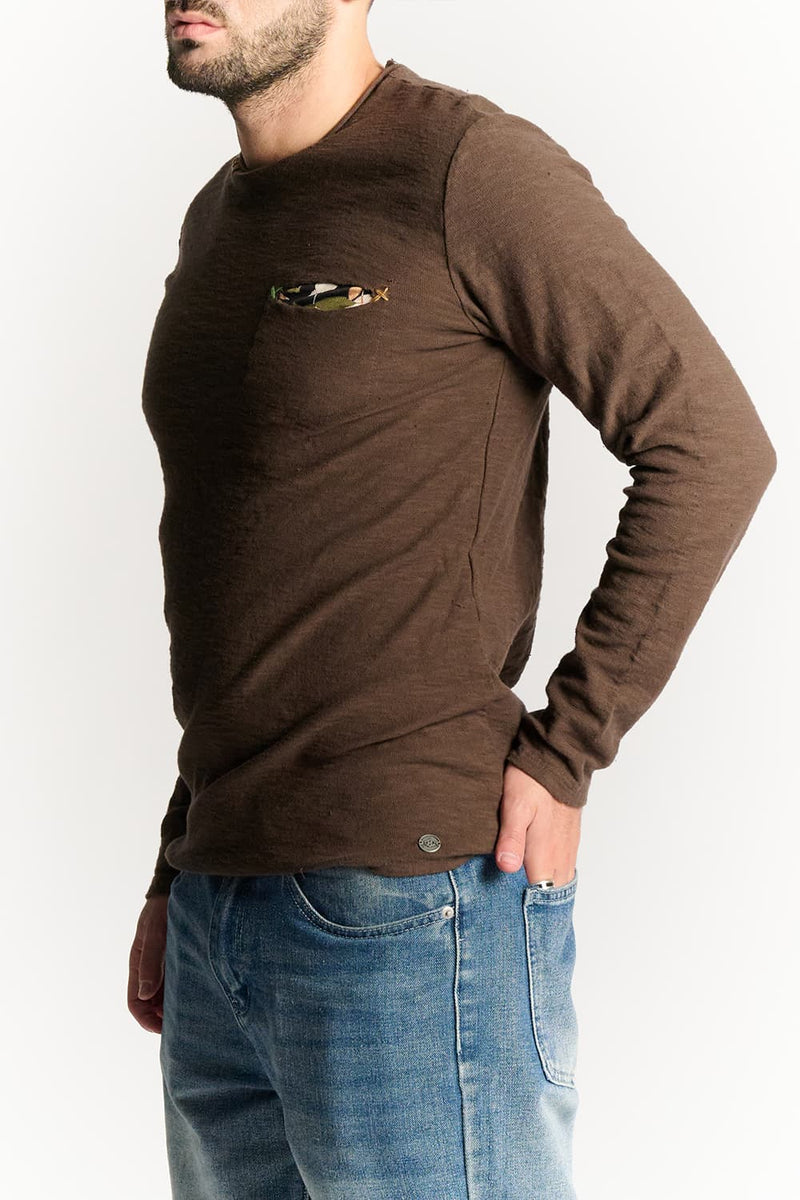 Maglia Uomo Cotone a Maniche Lunghe Testa di moro uomo Barone firenze - 2