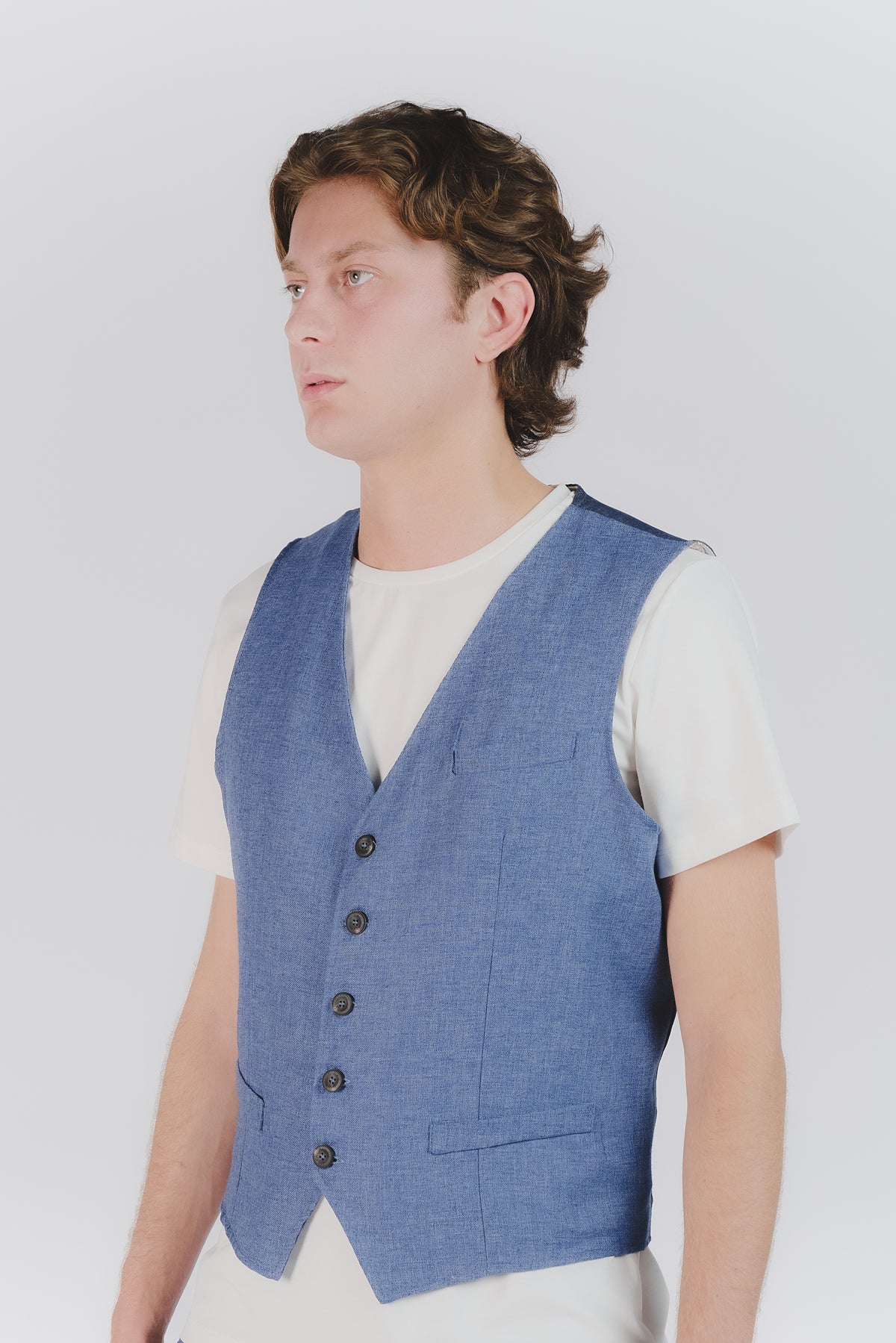 Gilet Uomo Melange Bluette uomo Barone firenze - 1