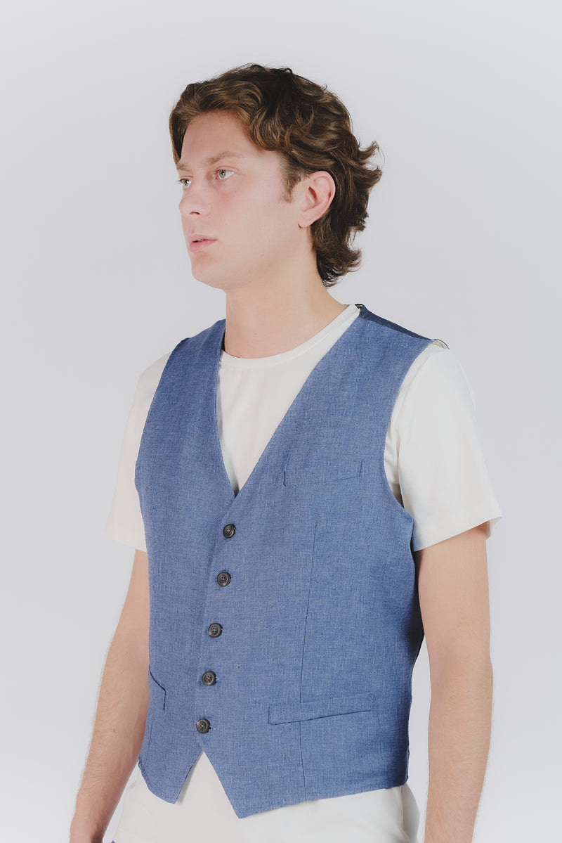 Gilet Uomo Melange Bluette uomo Barone firenze - 1