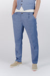 Pantaloni Eleganti Melange Bluette uomo Barone firenze - 1