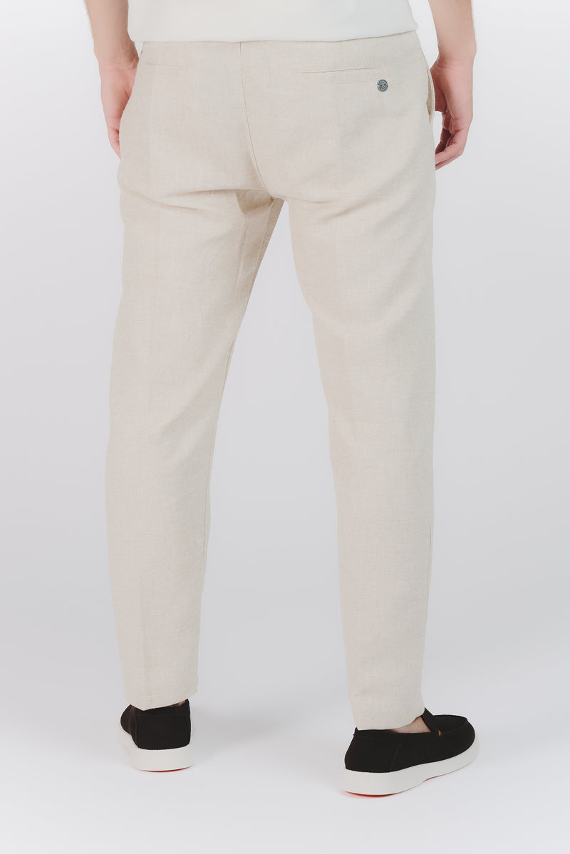 Pantaloni Eleganti Melange Beige uomo Barone firenze - 2