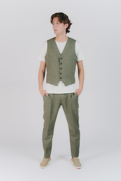 Gilet Uomo Melange Verde
