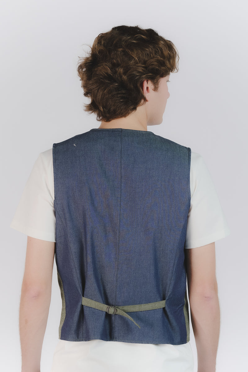 Gilet Uomo Melange Verde uomo Barone firenze - 5