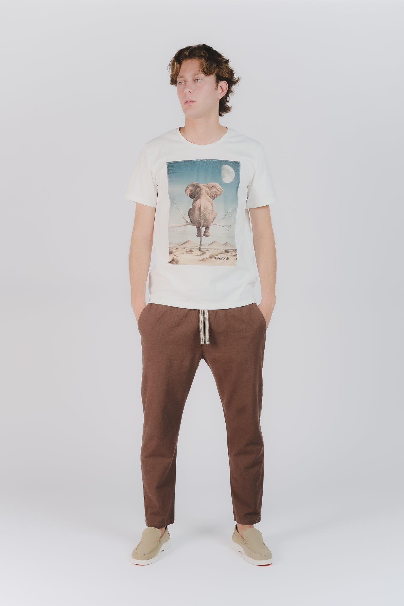 T-Shirt Uomo Stampa Elefante uomo Barone firenze - 1