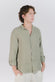 Camicia Uomo Lino Verde Militare uomo Barone firenze - 3