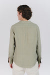 Camicia Uomo Lino Verde Militare uomo Barone firenze - 4