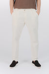Pantaloni Lino con Bottone Panna uomo Barone firenze - 1