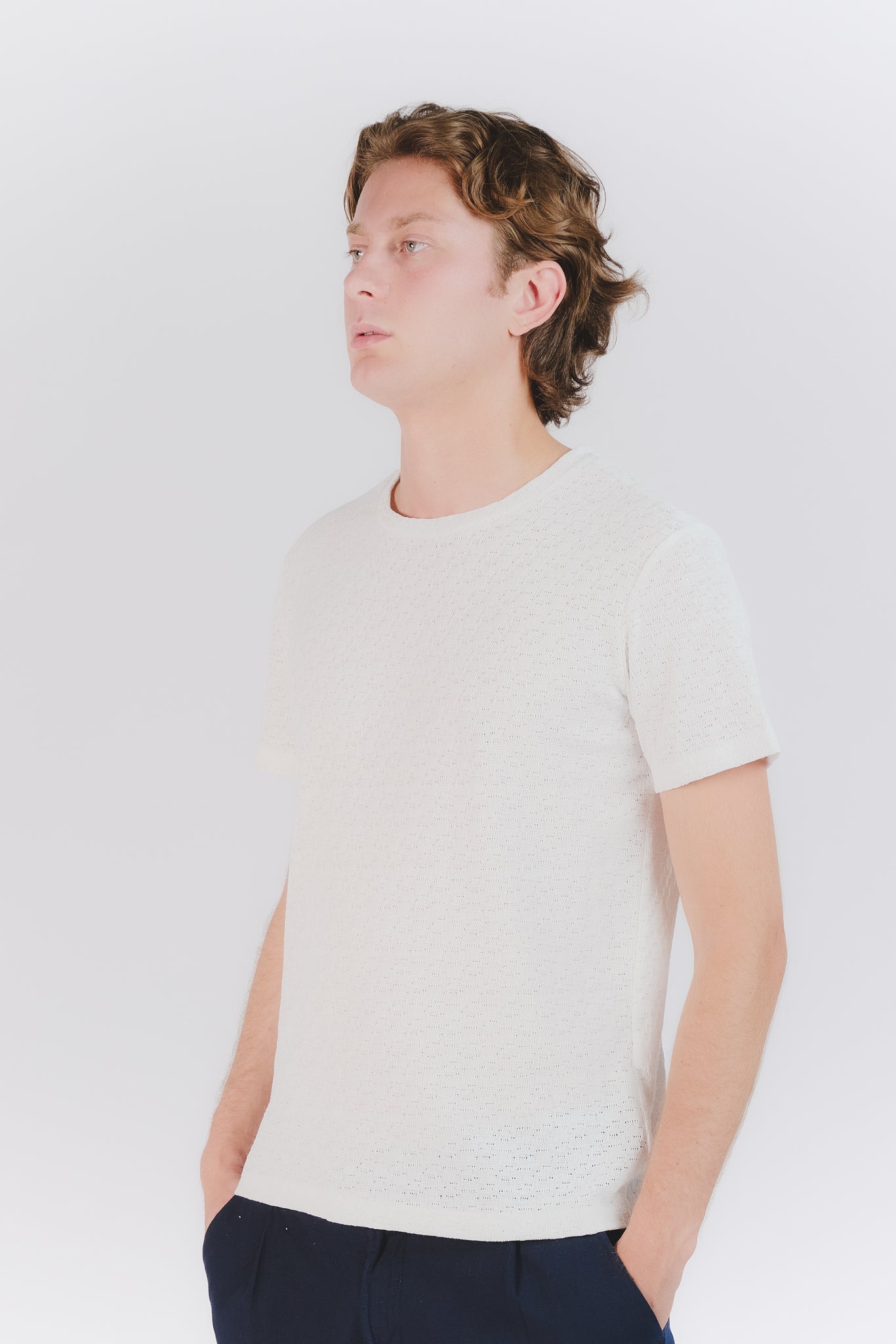 T-shirt Uomo Tramata Bianca uomo Barone firenze - 1