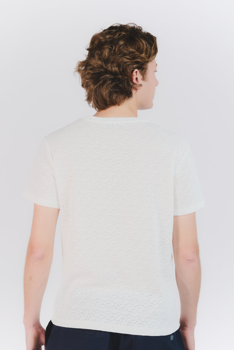 T-shirt Uomo Tramata Bianca uomo Barone firenze - 4