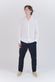 Pantaloni Lino con Bottone Blu uomo Barone firenze - 2