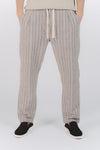 Pantaloni Misto Cotone e Lino a Righe Beige uomo Barone firenze - 1