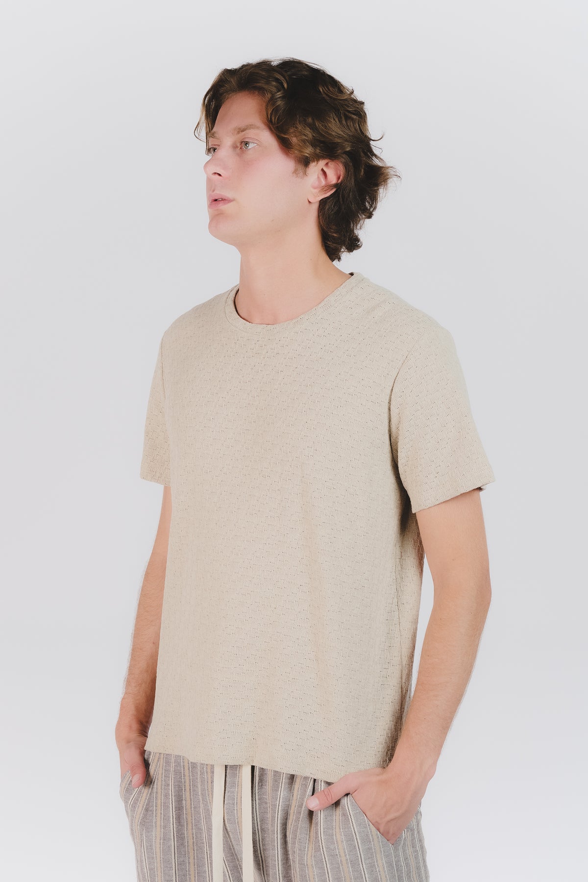 T-shirt Uomo Tramata Beige uomo Barone firenze - 1