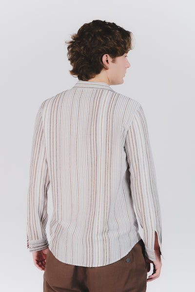 Camicia Uomo Lino Righe