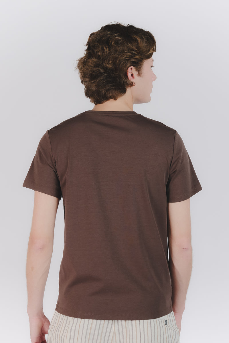 T-shirt Barone Ricamo Fronte Cioccolato uomo Barone firenze - 3