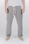 Pantaloni Misto Cotone e Lino a Righe Blu uomo Barone firenze - 1