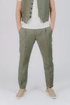 Pantaloni Eleganti Melange Verde uomo Barone firenze - 1