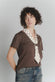 T-shirt Cioccolato con Foulard a Pois Bianco donna Barone firenze - 1