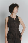Gilet Gessato Cioccolato con Paillettes donna Barone firenze - 3