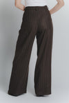 Pantalone Palazzo Gessato Cioccolato con Paillettes donna Barone firenze - 3