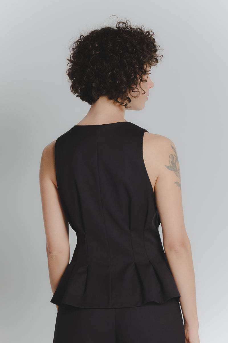 Gilet con Pieghe Testa di Moro Donna donna Barone firenze - 3