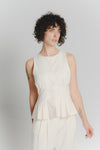 Gilet con Pieghe Panna Donna donna Barone firenze - 3
