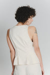 Gilet con Pieghe Panna Donna donna Barone firenze - 4