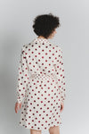 Abito Chemisier Corto a Pois Avorio Rosso Fiorentino Donna donna Barone firenze - 5