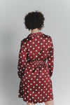 Abito Chemisier Corto a Pois Rosso Fiorentino Avorio Donna donna Barone firenze - 3