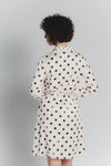 Abito Chemisier Corto a Pois Avorio Testa di Moro Donna donna Barone firenze - 3