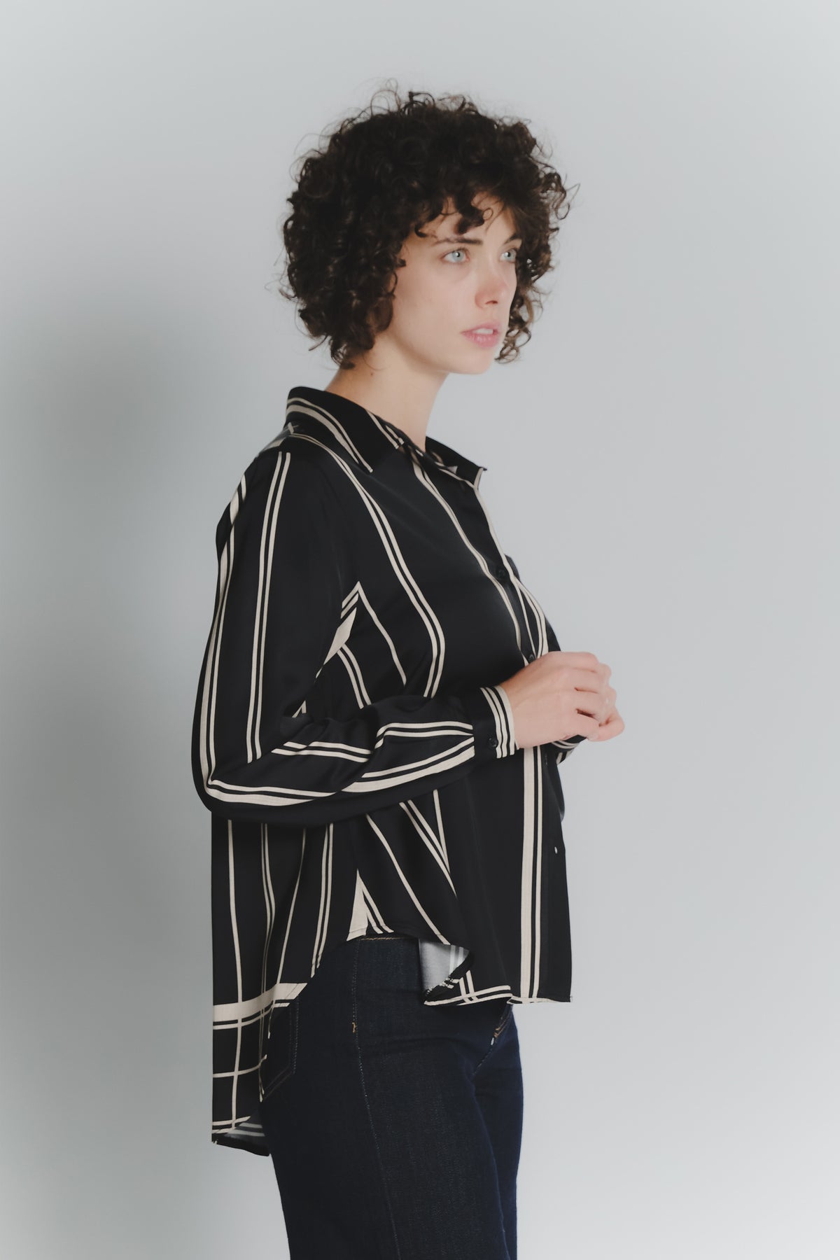 Camicia Check Nero Beige Donna donna Barone firenze - 2