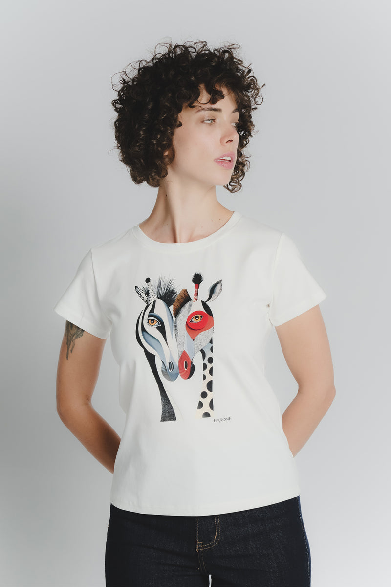 T-shirt Bianca Jungle donna Barone firenze - 1