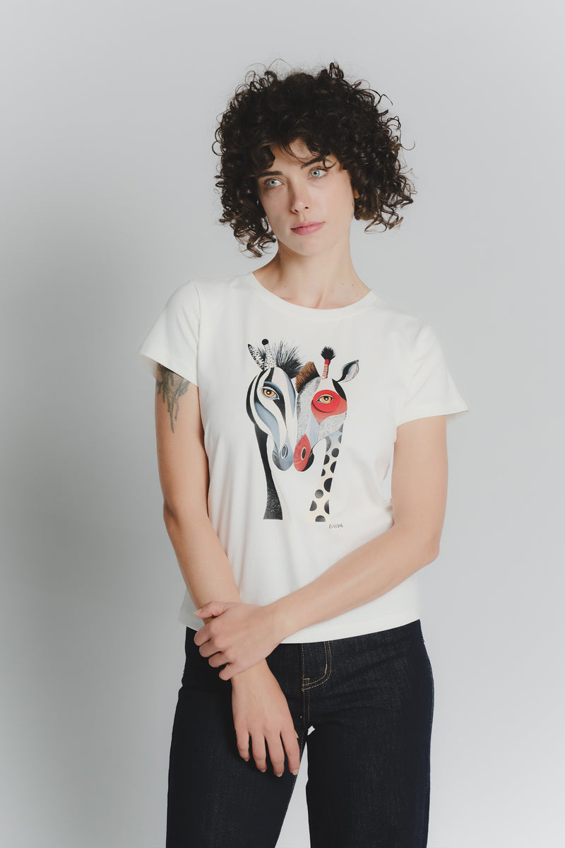 T-shirt Bianca Jungle donna Barone firenze - 2