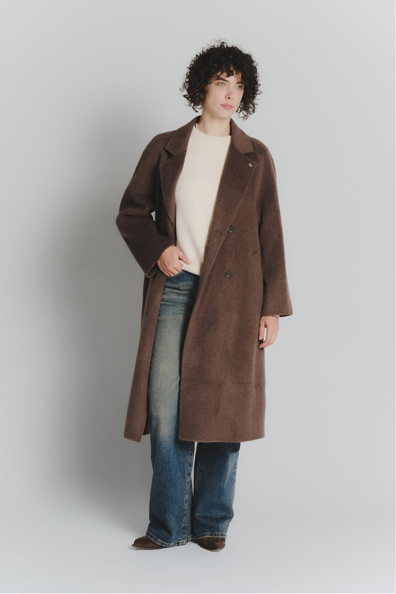 Cappotto Testa di Moro Doppio Petto Alpaca donna Barone firenze - 1