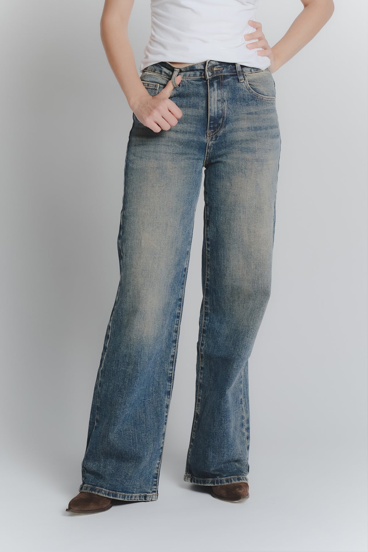 Jeans Donna Wide Leg Vintage Blue donna Barone firenze - 3