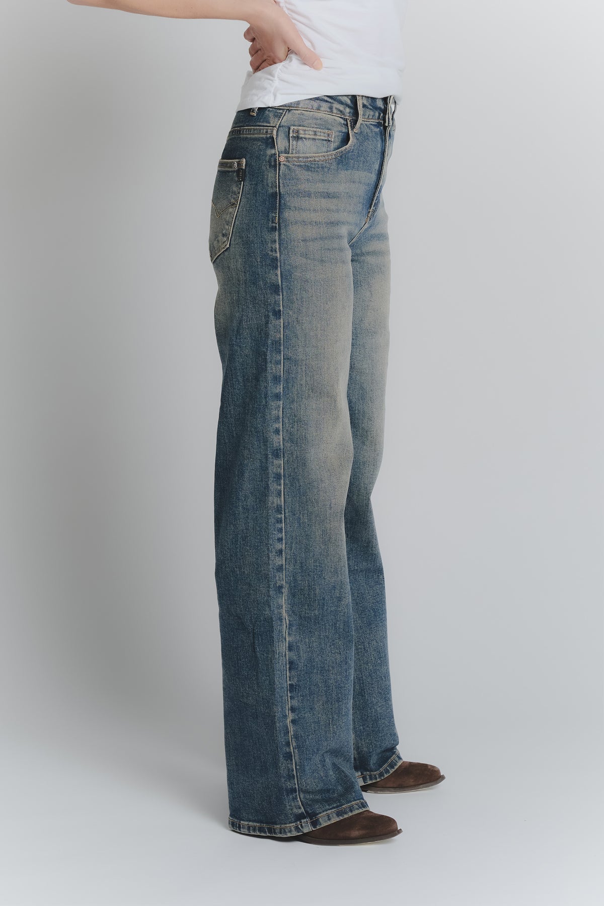 Jeans Donna Wide Leg Vintage Blue donna Barone firenze - 2