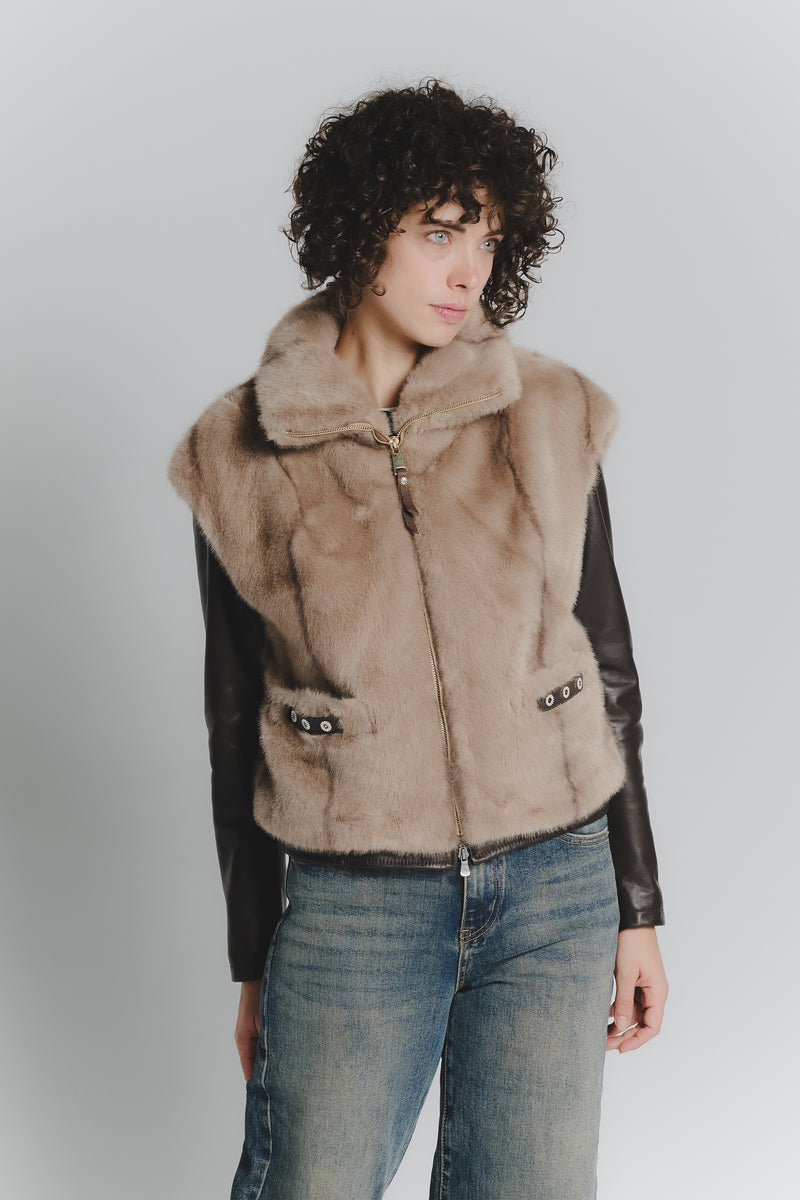 Gilet Melissa Nocciola donna Barone firenze - 1