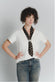 T-shirt Bianca con Foulard a Pois Testa di Moro donna Barone firenze - 1