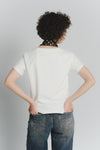 T-shirt Bianca con Foulard a Pois Testa di Moro donna Barone firenze - 2