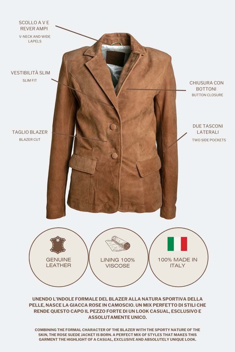 Blazer Rose Camoscio donna Barone firenze - 7