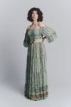 Abito Lugno Gipsy Turchese Scollo a Barca donna Barone firenze - 2