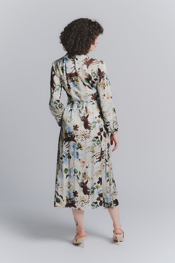 Chemisier Lungo Fiori Celeste donna Barone firenze