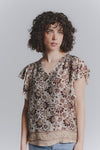 Blusa Maniche Volant Moca donna Barone firenze - 1
