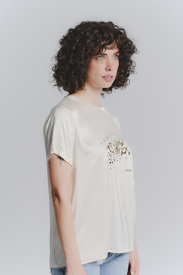 T-shirt donna Leopardo Beige donna Barone firenze